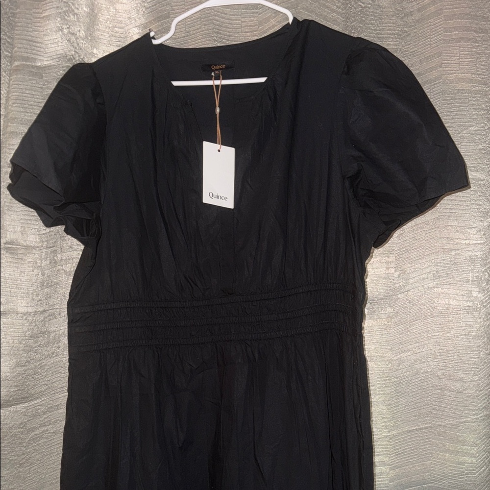 Quince Elegant Black Long Sleeve Dress